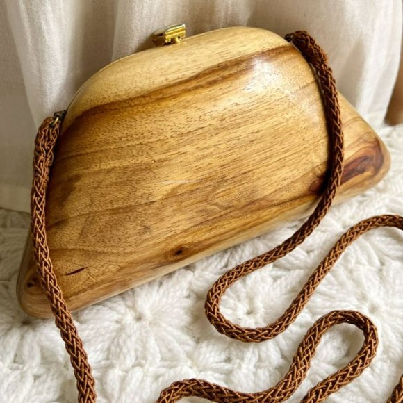 Suarez Handbags - SUAREZ New York Natural Wood Handbag RARE